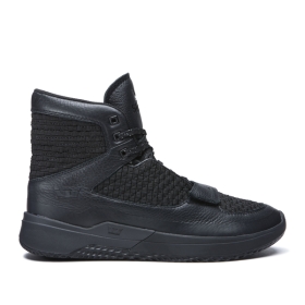 Supra Mens THEORY Black/Black High Top Shoes | CA-83983